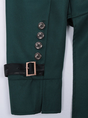 ブルーヴィンテージトップヴィンテージボタン長袖ポリエステルポリエステル繊維オーバーコート男性用レトロコスチューム バーガンディ