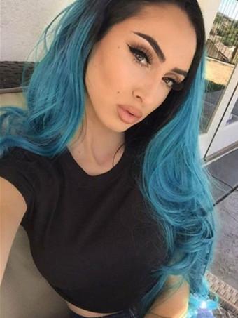 Blue on sale layered wig