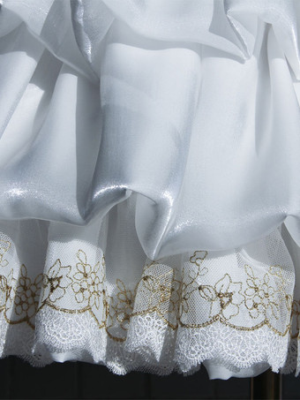 ロリータスタイルロリータペチコートポリエステルフリルゴシックロリータペチコート女性用ホワイトレースロリータスカート