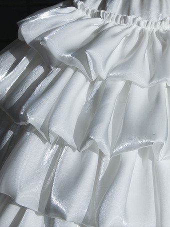 ロリータスタイルロリータペチコートポリエステルフリルゴシックロリータペチコート女性用ホワイトレースロリータスカート