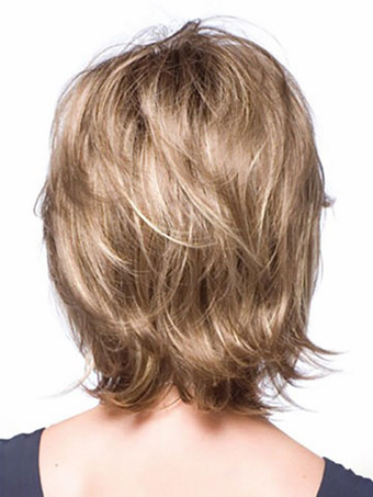 合成ウィッグライトアプリコットカーリーショートウィッグ女性用ショートウィッグ