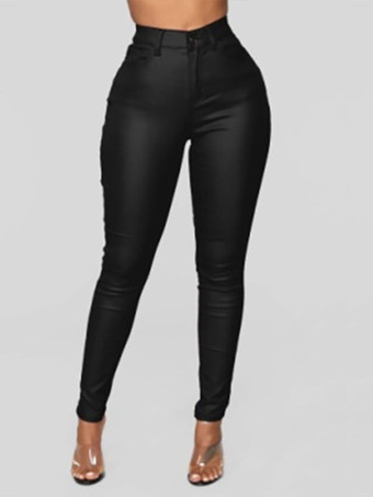 ブラック パンツ ブルゴーニュ PUレザー ズボン