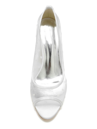 Chaussures de Mariées Transparentes Femme avec Bout Ouvert Unicolore