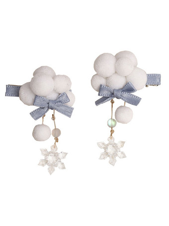 チャイニーズスタイルロリータアクセサリーライトスカイブルーボウポリエステルヘッドウェアその他