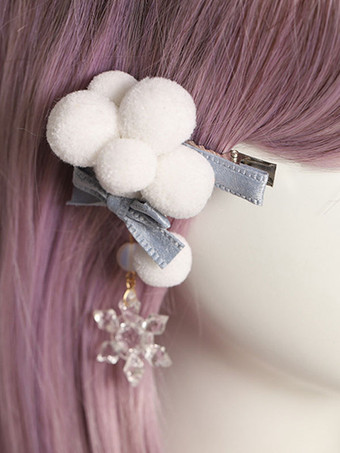 チャイニーズスタイルロリータアクセサリーライトスカイブルーボウポリエステルヘッドウェアその他