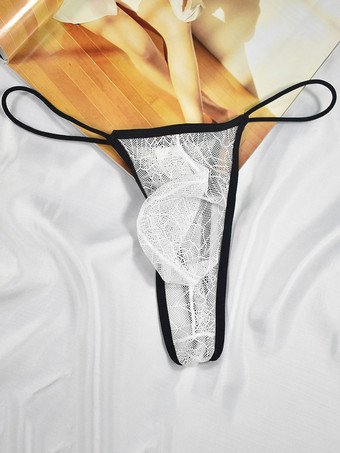 ホワイト 男のブリーフソリッドスパイダーウェブパターンナイロン