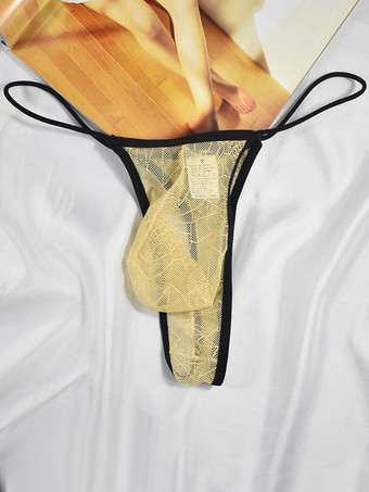 肌色男のブリーフソリッドスパイダーウェブパターンナイロン