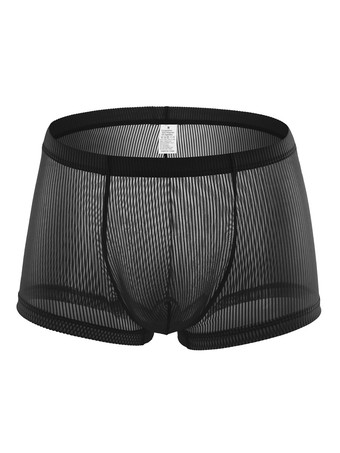 ブラック マンズブリーフポリエステルトランスペアレントソリッド