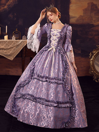 Purple Retro Costumes Polyester Dress Women's Retro Marie Antoinette Costume 18th Century Costume