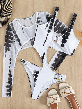 女性のためのモノキニ水着ホワイトサマービーチ水着