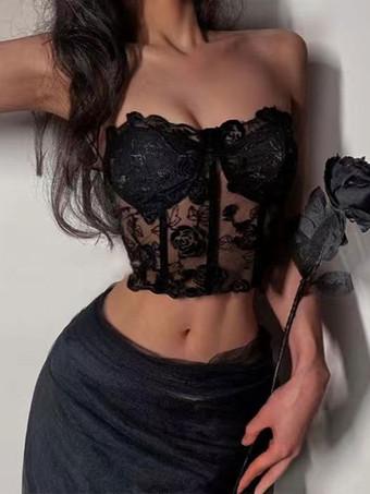 Lingerie Bras Women Bra Black Lace 2-Piece Sexy Hot Underwear - Milanoo.com