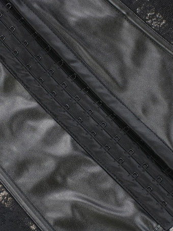 女性のための黒いUネックのセクシーなフックとアイボタンのコルセット