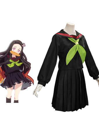 Demon Slayer: Kimetsu no Yaiba Junior High and High School! Conjunto de fantasias Kimetsu Academy Story Kamado Nezuko Sailor Dress