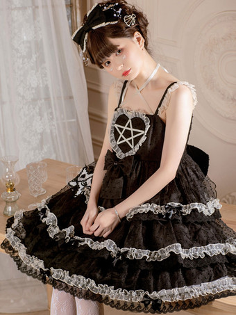 Süßes Lolita-Kleid Polyester ärmelloses süßes Pulloverkleid