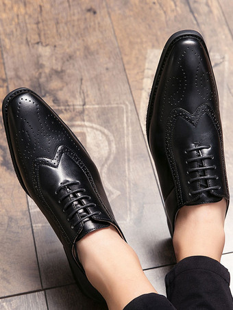 男性用ドレスシューズ モダン ポインテッドトゥ ストラップ 調節可能 PUレザー