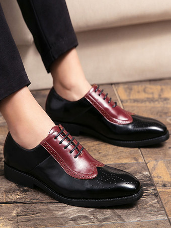 男性用ドレスシューズ モダン ポインテッドトゥ ストラップ 調節可能 PUレザー