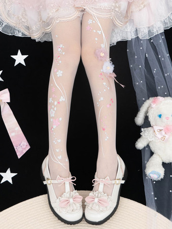 ホワイト プレセールスウィートロリータソックスブラックフラワーアクセサリーポリエステルレースロリータアクセサリー