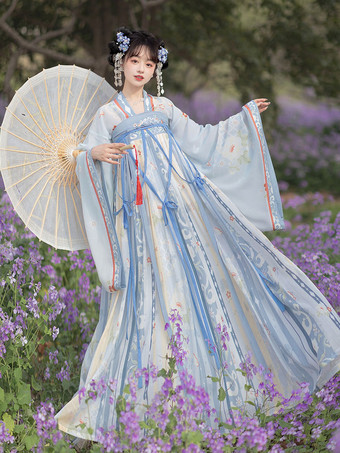 Chinese Style Lolita Dress Bows Long Sleeves Polyester Chinese Style Floral Print Red Chinese Style Lolita