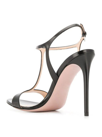 ハイヒールサンダルブラックパテントPUアッパーラウンドトゥウエディングシューズレディースパーティーシューズ