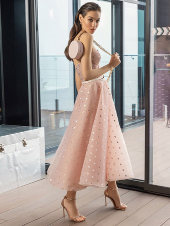 カクテルドレス エレガント Aライン 恋人ネック パーティードレス