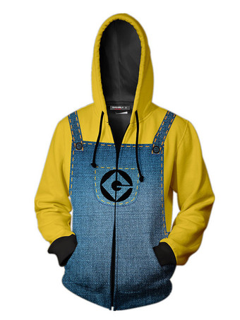 Movie Minions 3D Printed Anime Casual Hooded Sweater
