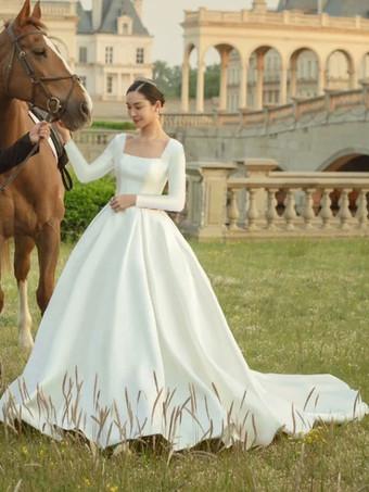 Vestido de novia barato 2018 de red con escote redondo - Milanoo.com   Gorgeous wedding dress, Affordable wedding gown, Cheap wedding dress