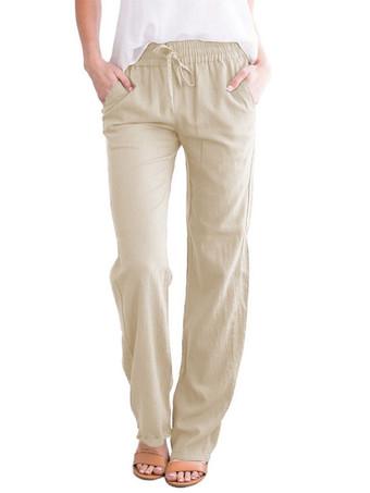 Pants Yellow Lace Up Linen Trousers