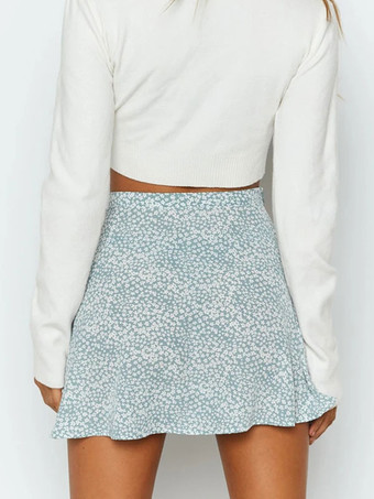 レディース スカート ブラック 花柄 ポリエステル ショート ナチュラルウエスト レディース ボトムス