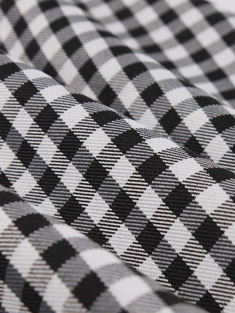 スカート ブラック ボタン チェック柄 ポリエステル 膝丈 秋と冬の女性のボトムス