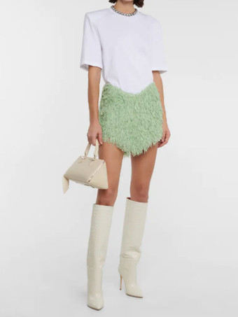 ピンクのニーハイブーツ女性スティレットワイドカーフブーツスネークパターン明るいレザー