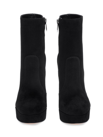 足首ブーツ 女性 スエード ラウンドト ゥーチャンキーヒールブーツ