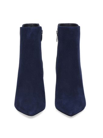 女性のハイヒールブーティースエードポイントトゥースティレットヒールアンクルブーツ