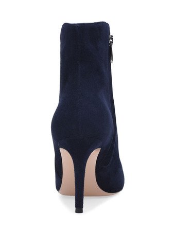 女性のハイヒールブーティースエードポイントトゥースティレットヒールアンクルブーツ