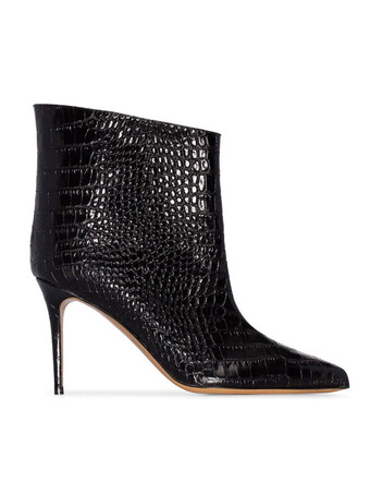 女性用アンクル ブーツ ブラック ポインテッドトゥ スティレット ヒール ブーティー