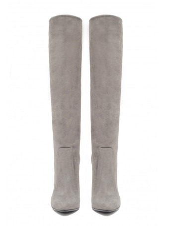 レディース ワイド カーフ ブーツ スエード スティレット ヒール ニーハイ ブーツ