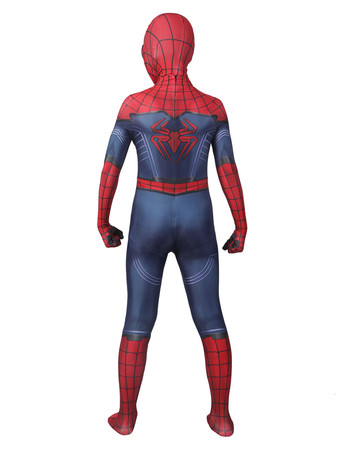 スパイダーマンコスチューム 子供用ゼンタイ レッド ライクラ スパンデックス