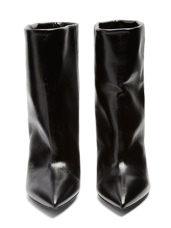 Bottes Mi-mollet Femme à Talons Hauts avec Bout Pointu en Cuir Synthétique Unicolore