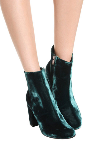 レディース ブーティ ラウンドトゥ チャンキーヒール アンクルブーツ