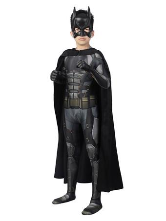 Cinzento e preto Spandex Lycra Zentai Suit Superhero Batman