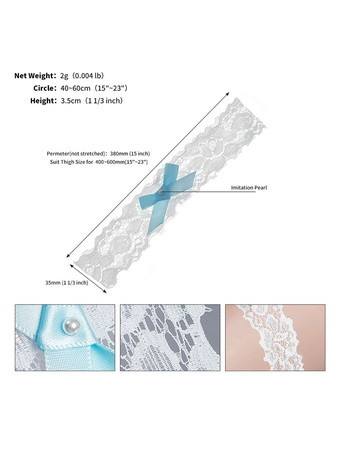 ウェディング ガーター ホワイト レース メタル ディテール ウェディング ガーター
