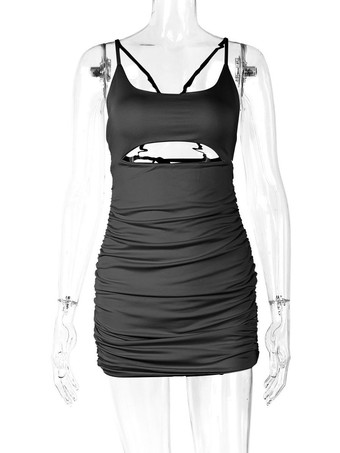 サマードレス ストラップ バースデーネック ドローストリング オープンショルダー ライトスカイブルー ショートビーチ アクアティックドレス