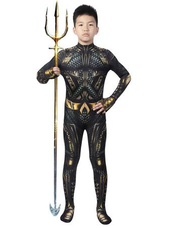 Black S-guy Spandex Lycra Kids Zentai Suit