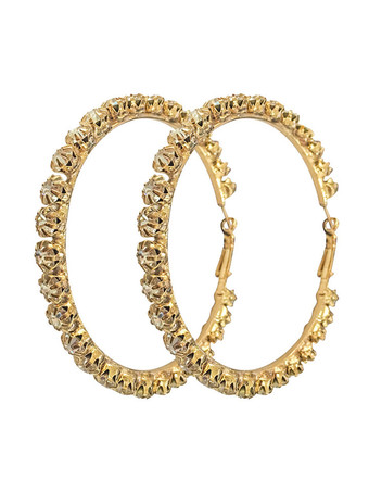 Or clair Boucles d'oreilles de mariée Diamant Fille Strass Bijoux de mariée percés