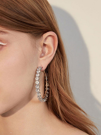 Boucles d'oreilles de mariée Diamant Fille Strass Bijoux de mariée percés