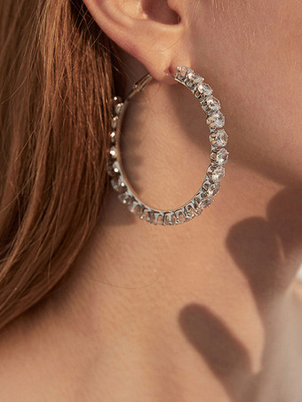 Boucles d'oreilles de mariée Diamant Fille Strass Bijoux de mariée percés
