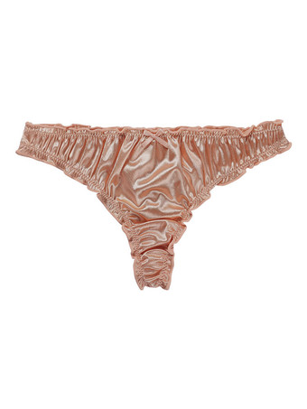 ディープアプリコット女性のセクシーなパンティー ピンク ゴールド 1 ピース ナイロン下着弓ランジェリー