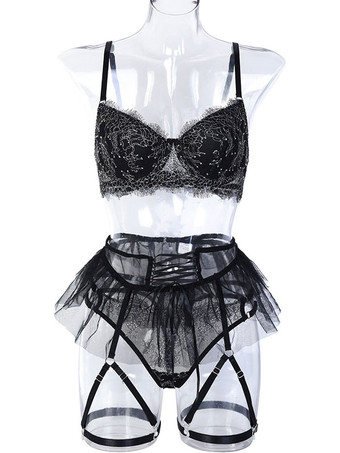 ブラジャーランジェリー女性のブラジャー黒ポリエステルセクシーなホット下着