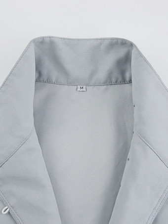 女性用シャツ ホワイト Vネック クラシック 長袖 ポリエステル トップス