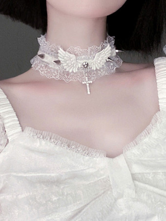 ゴスロリ アクセサリー ブラック レース チョーカー ポリエステル その他