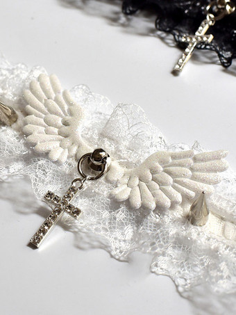 ゴスロリ アクセサリー ブラック レース チョーカー ポリエステル その他